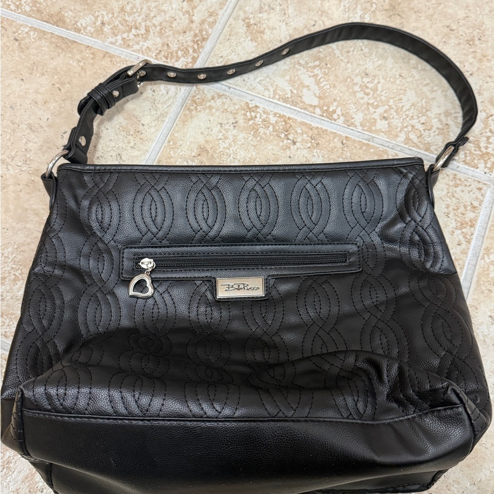 Black Patterned Shoulder‎ Bag